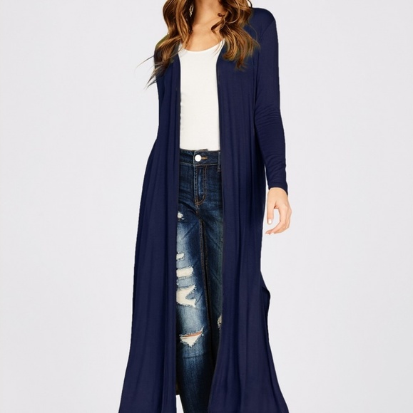 LAST 1! Navy duster maxi cardigan - Picture 4 of 5